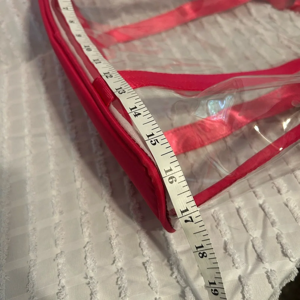 Clear Tote‎ Bag with Hot Pink Accents
